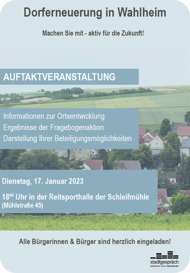 Dorferneuerung in Wahlheim - Auftaktveranstaltung am 17.01.2023